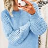 Damen Pullover, langärmelig, Rundhalsausschnitt, gedrehter Strickpullover