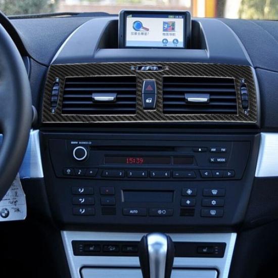 For BMW X3 E83 2004-2010 Carbon Fiber Center Console Air Vent Outlet Panel Cover