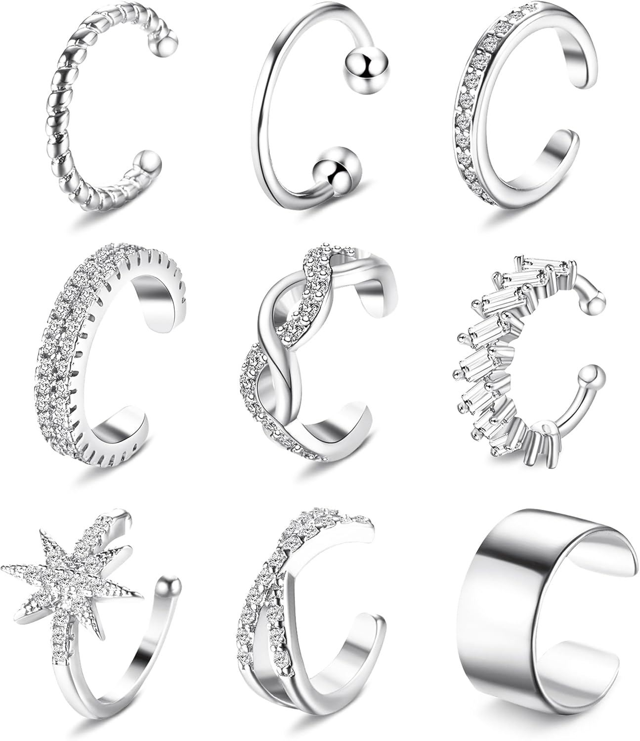 

Bobisty 9Pcs Ear Cuff 14K Gold Plated Cuff Earrings for Women Men Non Pierced Ear Clips Cartilage Earring Fake Earrings