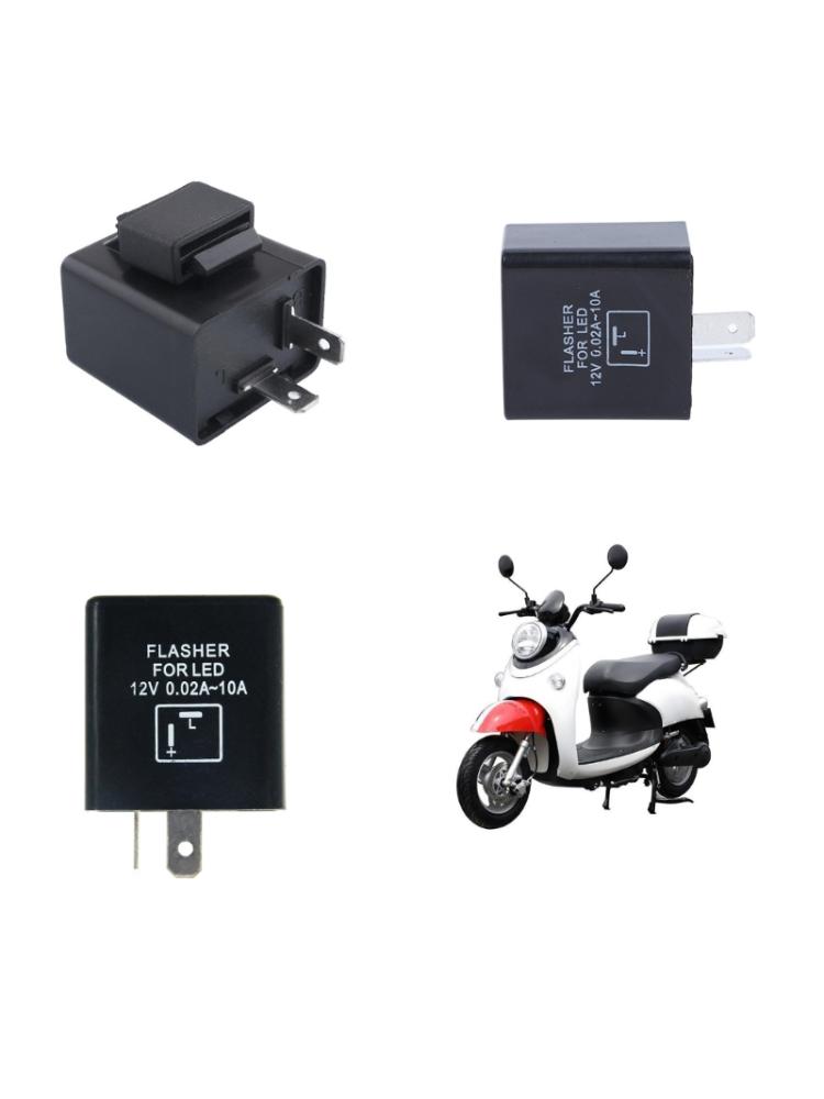 2-poliges elektronisches LED-Blinkrelais für LED-Blinkerbirnen für Motorräder, Hyper Flash, einstellbares LED-Blinkrelais