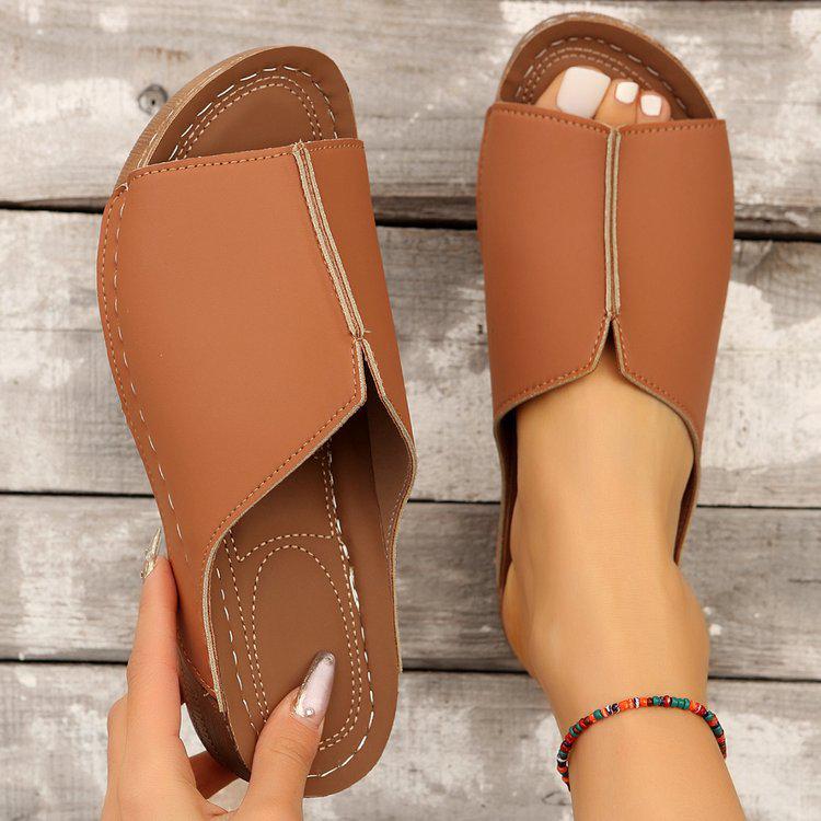 2024 Women s Summer Wedge Slippers, Thick-Soled, Large Size, Casual, Fashionable, Open-Toe, Height-Increasing