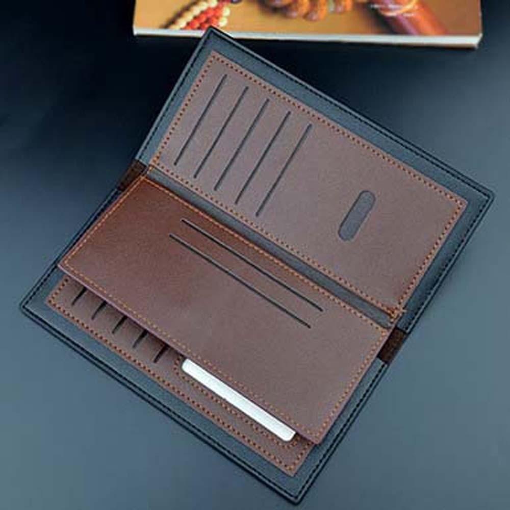 PVC Men Business Wallet Anti-lost Contrast Color PU Purse Clutch Bag Long Suit Wallet  Daily