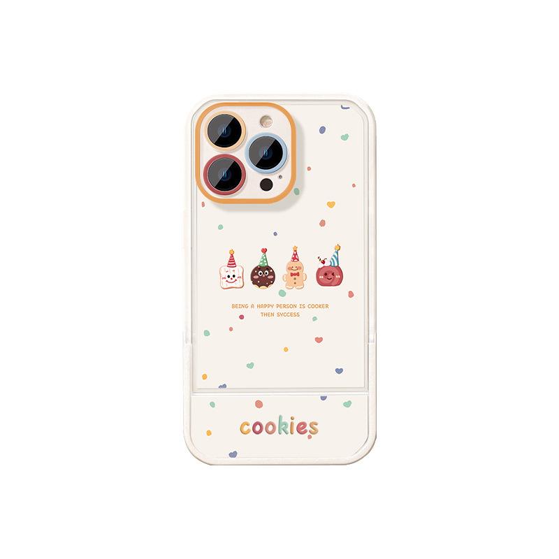 Cookie Man Suitable for 16promax IPhone Case Iphone15 Invisible Bracket 14 Silicone 13/12 Cute 8