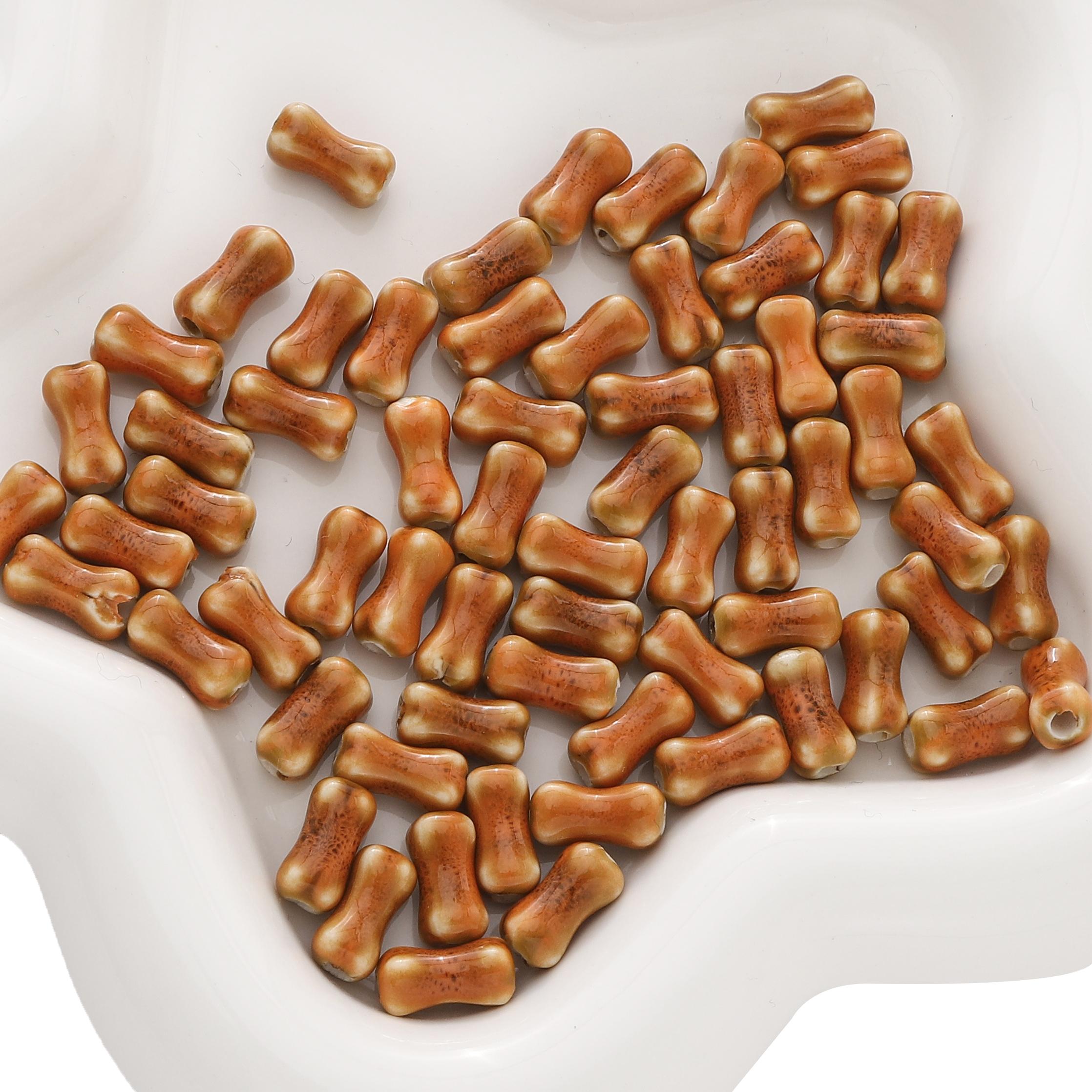 

2-10 шт. Керамические бусины ручной росписи костяной интервал разбросанные бусины для самостоятельного изготовления браслетов ожерелий ювелирных изделий 2pcs