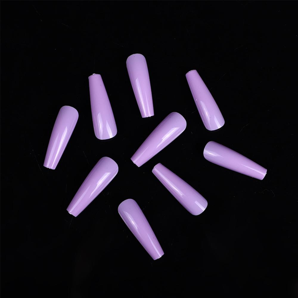 Long Ballerina Full Cover Acrylic Candy Color False Nail Tips Nail Extensions Fake Nails Manicure