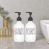 Hand- und Spülseifenspender Set 2 Stück 500ML Lotion-Pumpe Flaschen+Tablett- Nachfüllbare Shampoo- und Spülungsflaschen