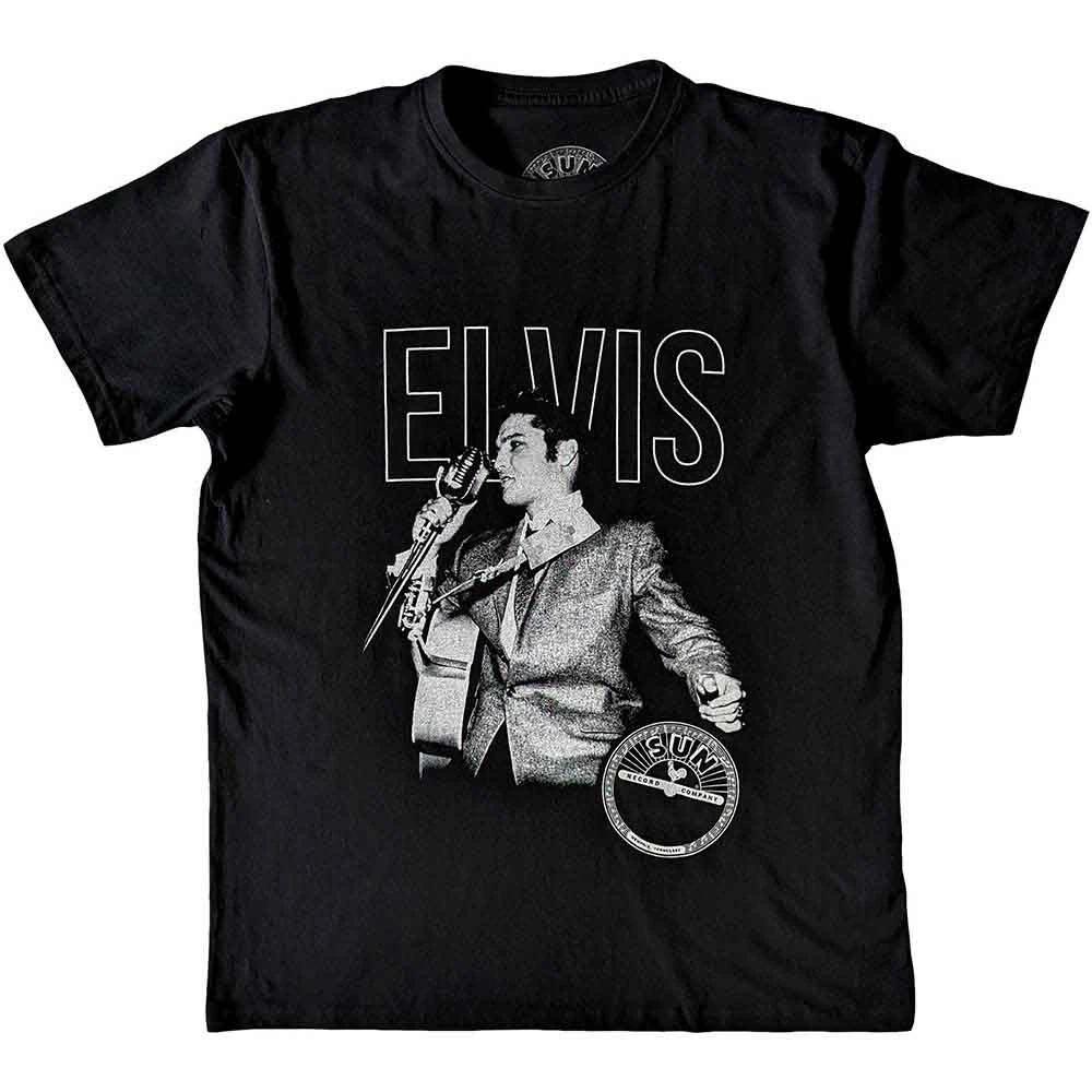 Sun Records T Shirt Elvis Live Portrait new Official Unisex Black XL