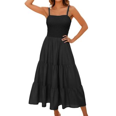 Women's Fashionable And Casual Solid-color Cotton And Linen Dress