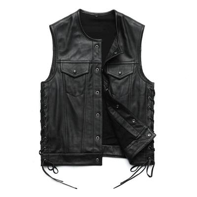 Vestă din piele pentru bărbați mărime chinezească, 100% piele de vacă, vestă pentru motociclist, veste din piele pentru motocicliști, vestă din piele pentru moto, mărime asiatică M-6XL M435