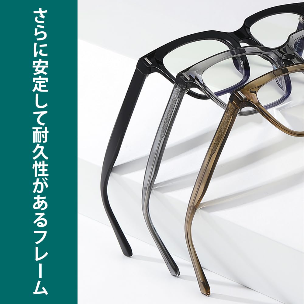 Blue Light Blocking Thick TR90 Fashion PC UV Computer Wellington B1222 [FEISEDY] Glasses, Frame, Frame, Glasses, Non-Prescription, Glasses,