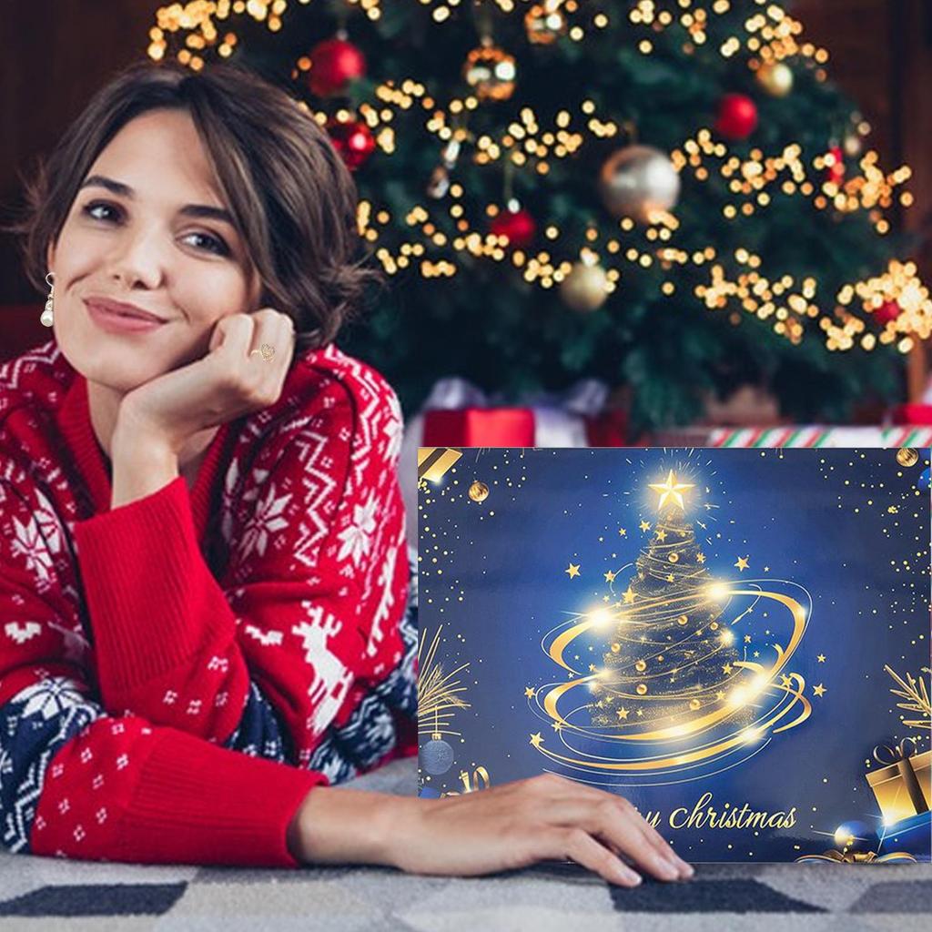 Christmas Countdown Calendar Jewelry Necklaces 2025 Christmas Alloy Cartoon Charm for Women Girls Wife Winter Daily Celebration