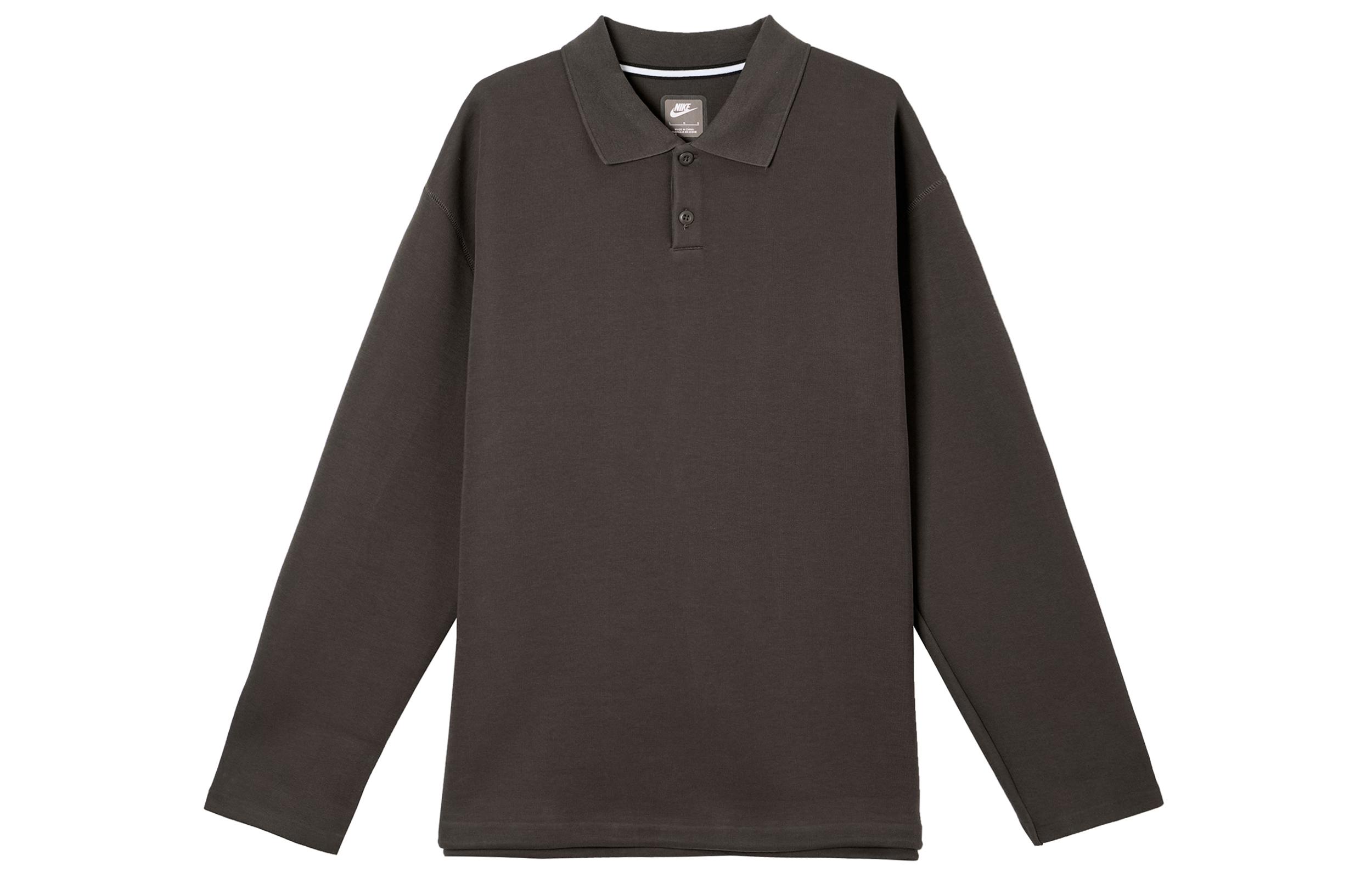 Nike Tech Fleece Reimagined Polo Shirt Men s Baroque Brown FZ7571-237 L