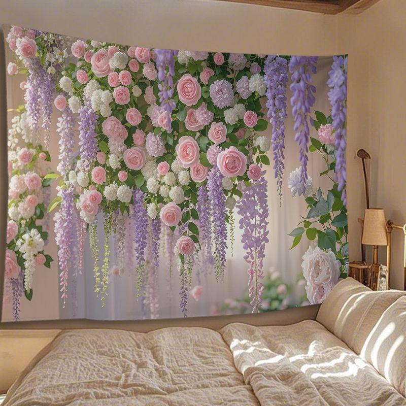 Beautiful Rose Flower Background Wall Fabric for Bedroom Bedside and Room Decoration