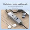 USB Hub with 100M Network Card - Driver-Free, Three-in-One, Laptop Multifunctional Extender