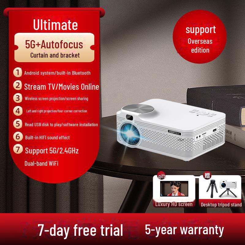 

Проектор Ultra HD для умного дома и отеля для мобильного и офисного использования Electric focus, Android version, TV system