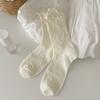 Ladies Spring and Summer Thin Bow Lovely Ballet Style White Tube Stack Socks