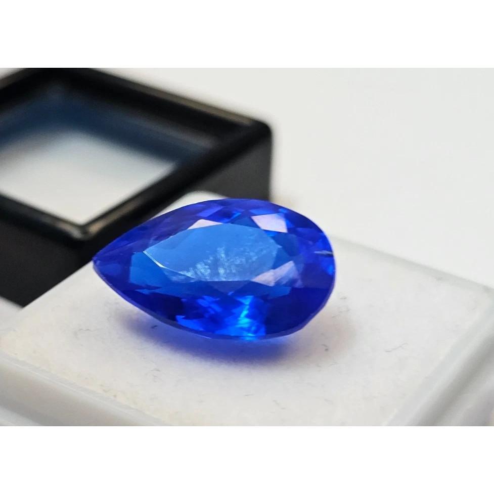 Stunning Sapphire Blue Natural Pear Cut 8-9 Ct Certified Loose Gemstone