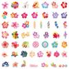 50Pcs Summer Hawaii Hibiscus Flowers Cartoon Stickers Decoration Luggage Phone Guitar Scrapbook Waterproof Sticker Kid Toys