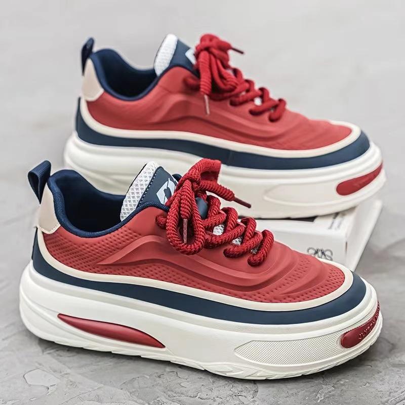 Chunky Sneakers Mens Designer Board Shoes Fashion Casual Microfiber Leather Fabric Breathable Increased Internal Platform Shoes