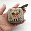 Portable Virgin Mary Prayer Rosary Storage Bag Zippered Cartoon Religious Articles 7x7cm Elegant Christian Gift Devotees