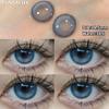 FUNSACHY2pcs Braune Farbige Kontaktlinsen mit Myopie 0~-8,00 Grad Jährliche Schönheit Kosmetische Make-Up Pupillen 14,5mm Blaue Augenlinse