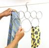 Exultimate Scarf Organizer, Anti-Snagging Closet Scarf Hanger, Space-Saving Scarf Hanger for Closet Organization and Storage, 8 Satin Chrome Rings