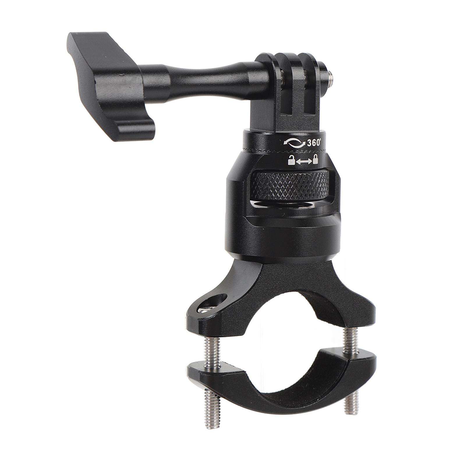 

Handlebar Camera Mount Clamp Black Aluminum Alloy 360 Degree Rotating Motorcycle Handlebar Mount