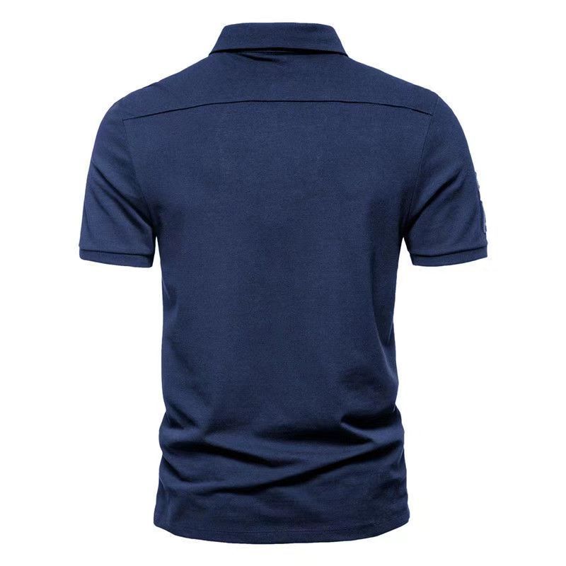 Summer Embroidered Short-Sleeved Tops Polo Shirts Men Free Ironing Business Men's Large Size Loose Polos