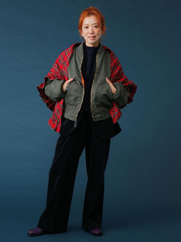 Beams Boy Women's BUZZ_L2B_HTYP_SP Blouson, Sage/Orange, Free Size, 13180296086