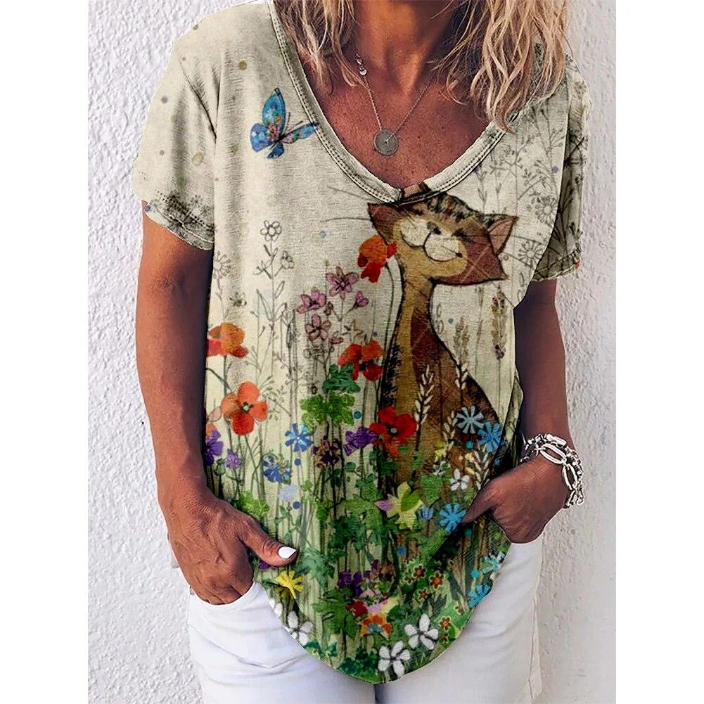 Sweater Womens Harajuku Tshirt Bird Funny Tee Summer Loose Short Sleeve Top T Shirt For Female Casual Fashion Vintage Clothing
