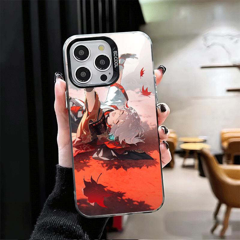 Genshin Impact Kazuha Weiche Handyhülle für iPhone 15 16 17 Pro Max 17Air 16E 14 Plus 13 12 Mini Stoßfeste Hülle Rückschale