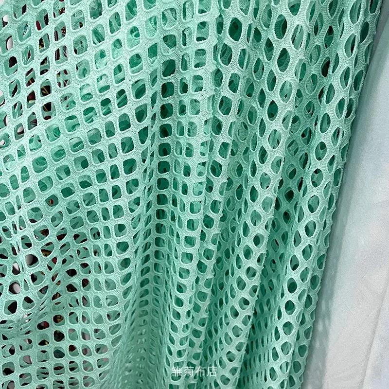 Tessuto a Rete Elastica Traforato Maglia Larga a Rombo Materiale Rete da Pesca per Costumi Fai-da-te Abiti Cucito Tessuto da Palco Sottile Morbido