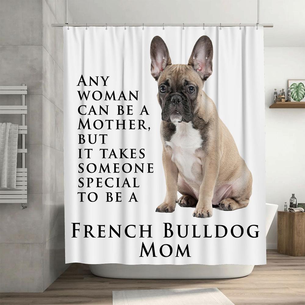 Adorable French Bulldog Mom Shower Curtain Perfect Gift For Dog Lovers Mothers Day