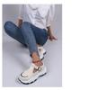 Women's Platform Plus Size Sneakers Women's Belt Buckle Cutout Color-Block Casual Women's Single Shoes