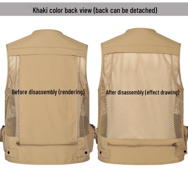Men's Breathable Mesh Sleeveless Vest - Outdoor Summer Workwear with Custom Print Option