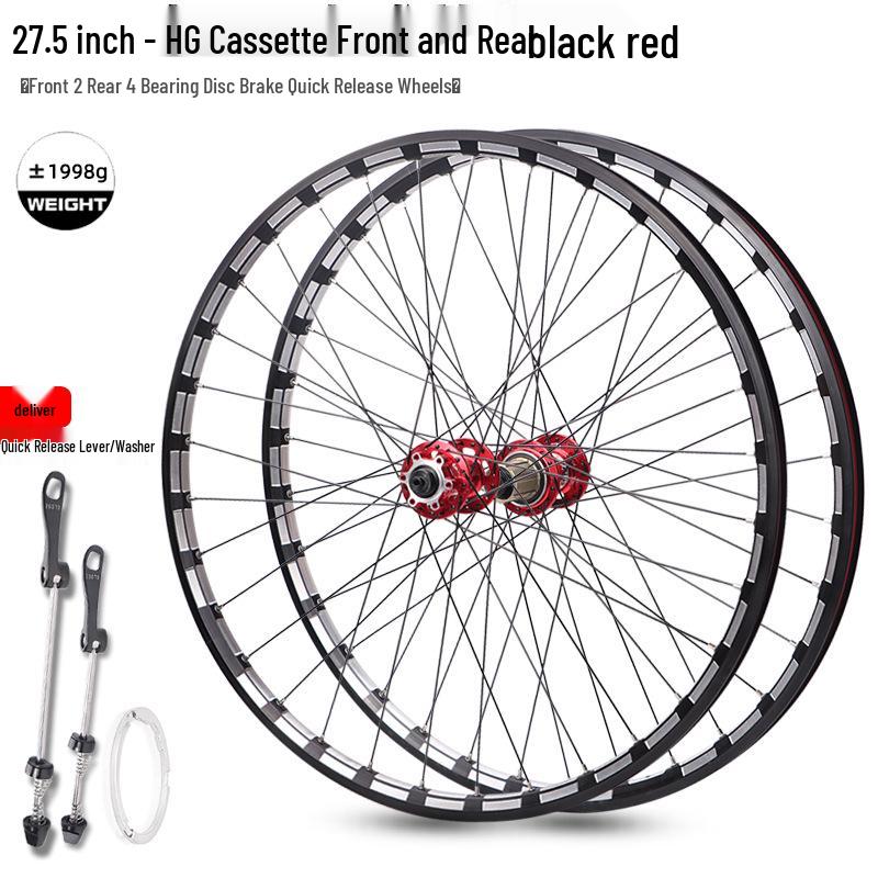 Mountain Bike Wheelset: 26/27.5/29 Inch, Front & Rear Quick Release, Disc Brake Compatible