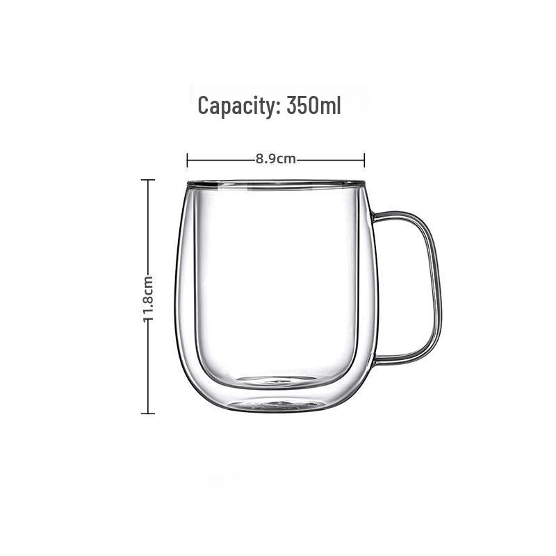 Doppelwandige Borosilikatglas-Tasse mit Henkel für den Heimgebrauch