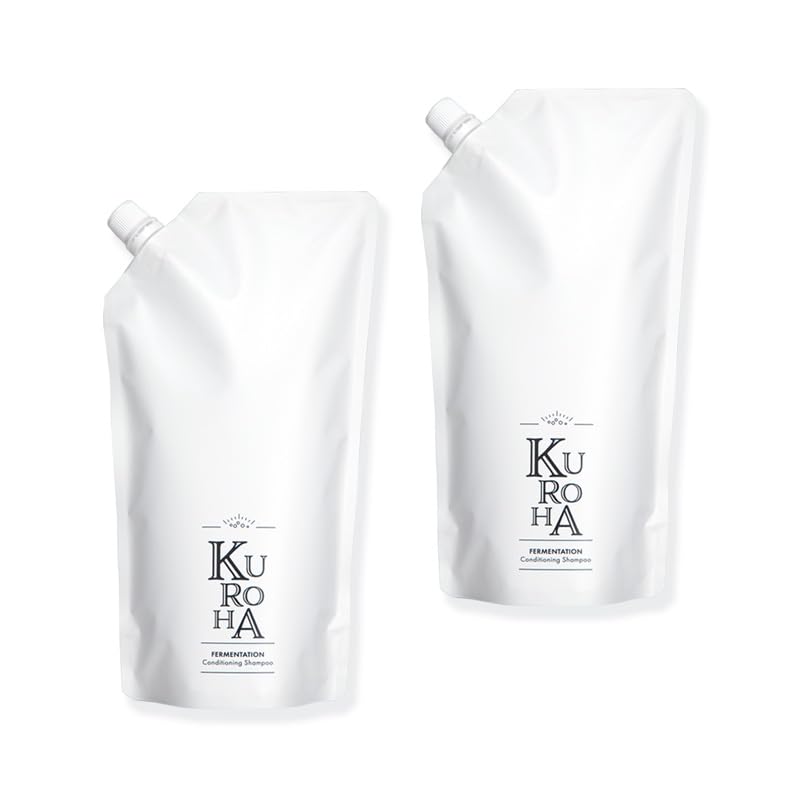 

[Limited time 15% off coupon included] KUROHA Fermented Black Hair Shampoo 380ml2 bottles set, refill [All-in-one Hematin Fulvic Acid Shampoo,