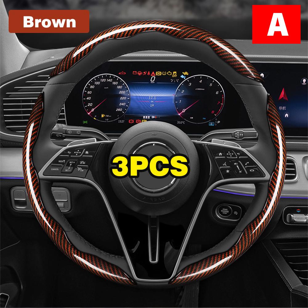 Non-Slip Car Steering Wheel Cover Carbon Fiber Booster Cover Auto Interior Accessories For BMW F10 G30 E92 G20 E46 E90 X3 X5 E53
