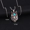 Accessories Punk Retro Titanium Steel Animal Wolf Head Eyeball Pendant Hip Hop Men's Necklace