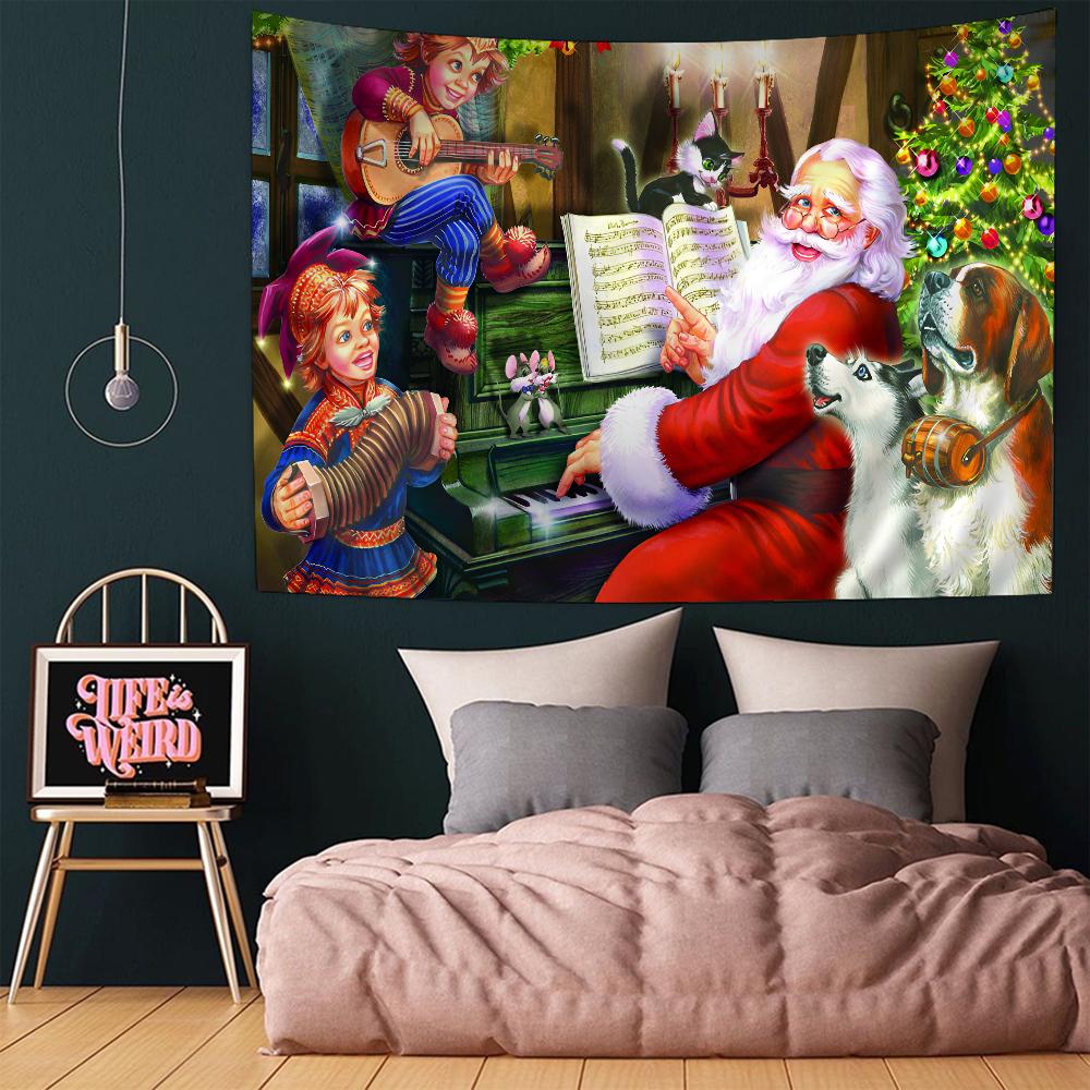 Christmas Cartoon New Year Gift Hanging Bohemian Tapestry Bohemian Wall Tapestries Mandala Kawaii Room Decor