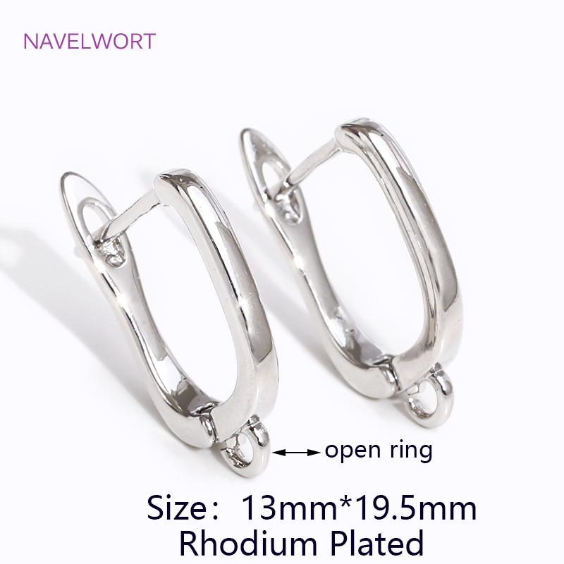 

Trendy 18K Gold Plated Shvenzy Earring Hook Clasps Inlaid Zircon Ear Wire Fastener For DIY Earrings Making Accessories Wholesale 2 pieces