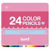 Tombow Colored Pencils 24 Colors for Elementary School Students Ippo! (Sliding Can) Plain Pink CL-RPW0424C
