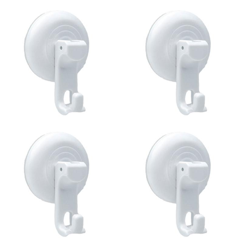 4pcs/8pcs Suction Cup Hooks Bathroom Towel and Loofah Hanger Strong Vacuum Hanging Hook Practical Robe Storage Rack
