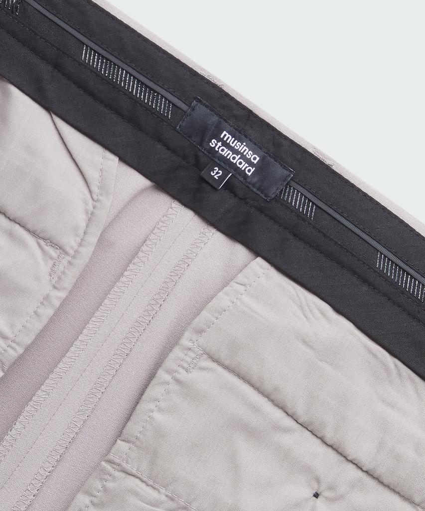 Musinsa Standard Lightweight Tapered Hidden Banding Crop Slacks [Light Beige]