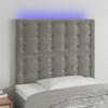 Vidaxl Bed Headboard with LED, Light Gray, 90X5X118/128 Cm, Velvet