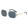 Atmospheric Frameless Trimmed Sunglasses | Light Luxury Metal Legs Concave Sunglasses
