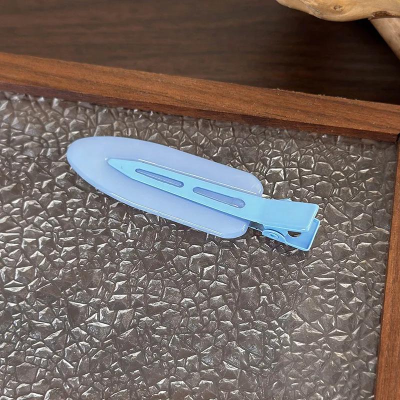 Fashion Jelly Color No Trace Hair Clip Frosted Duckbill Clip For Women Girls Traceless HairPins  Makeup Clip Barrettes Headdress