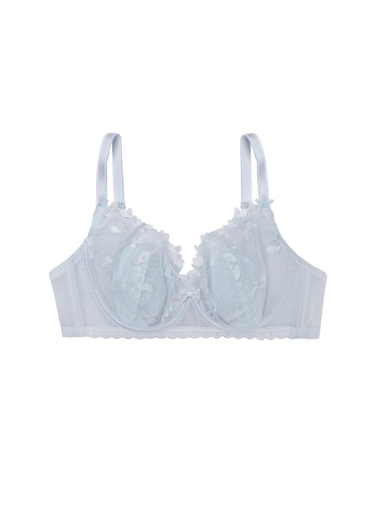New pure lace jacquard sexy underwear for women's ultra-thin models with large breasts and small anti-sagging and sub-breast text