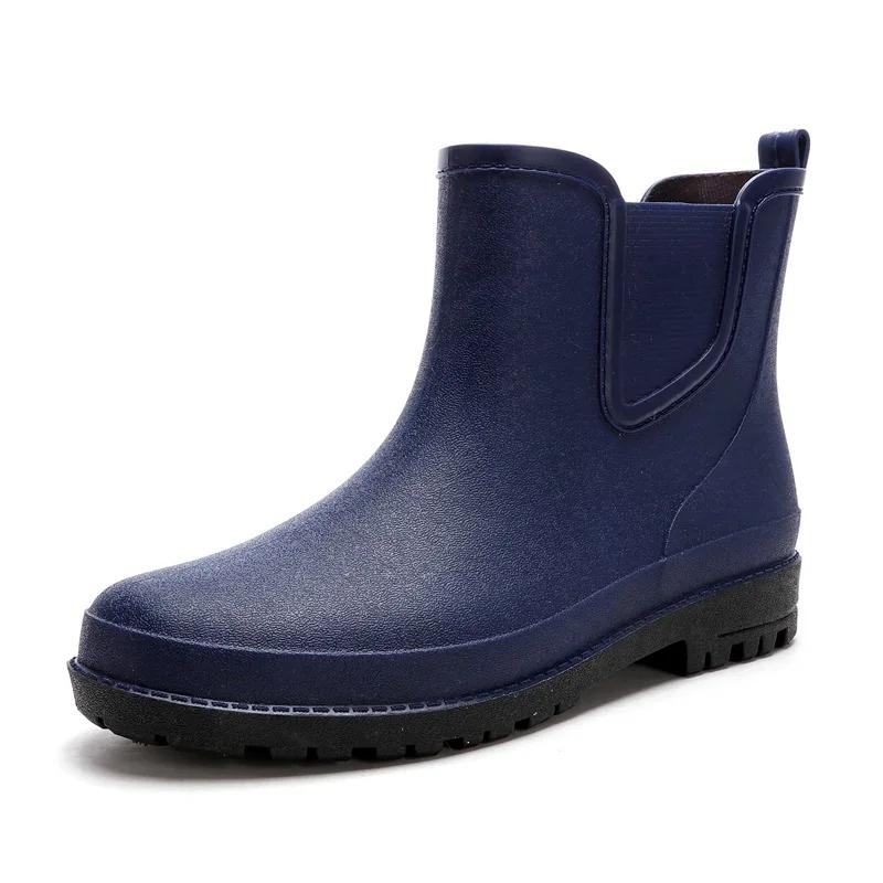 Rain Boots Men's New Fashionable Anti Slip Short Tube Rain Boots Outdoor Waterproof Low Top Rain Boots Casual Sports Rain Boots